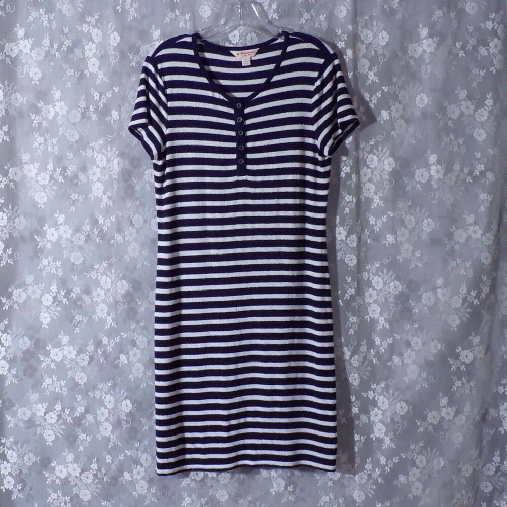 Brooks Brothers Red Fleece Dress Blue & White Stripe Old Money Preppy Size Small